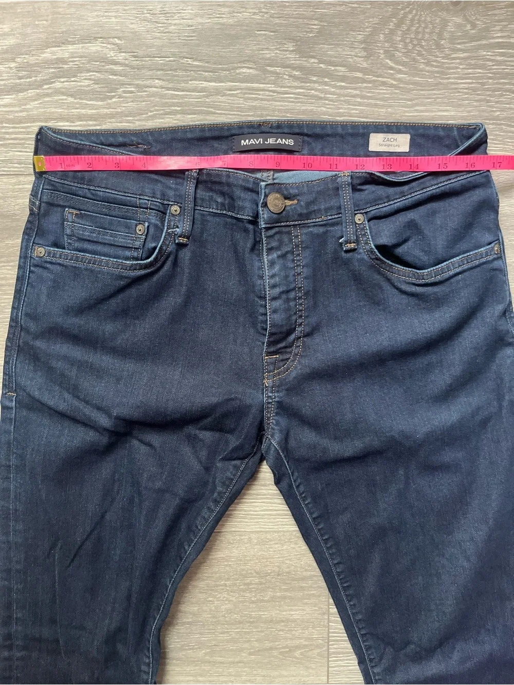 Mavi Zach Straight Leg Men’s Dark Wash Preppy Casual Blue Denim Jeans Size 34x32